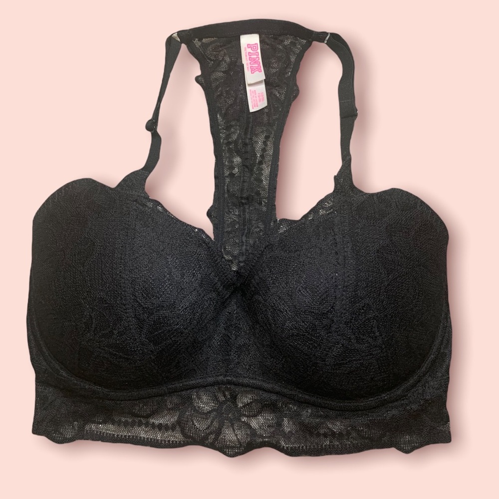 🛑SOLD🛑PINK Lace Racer Back Push-Up Bralette